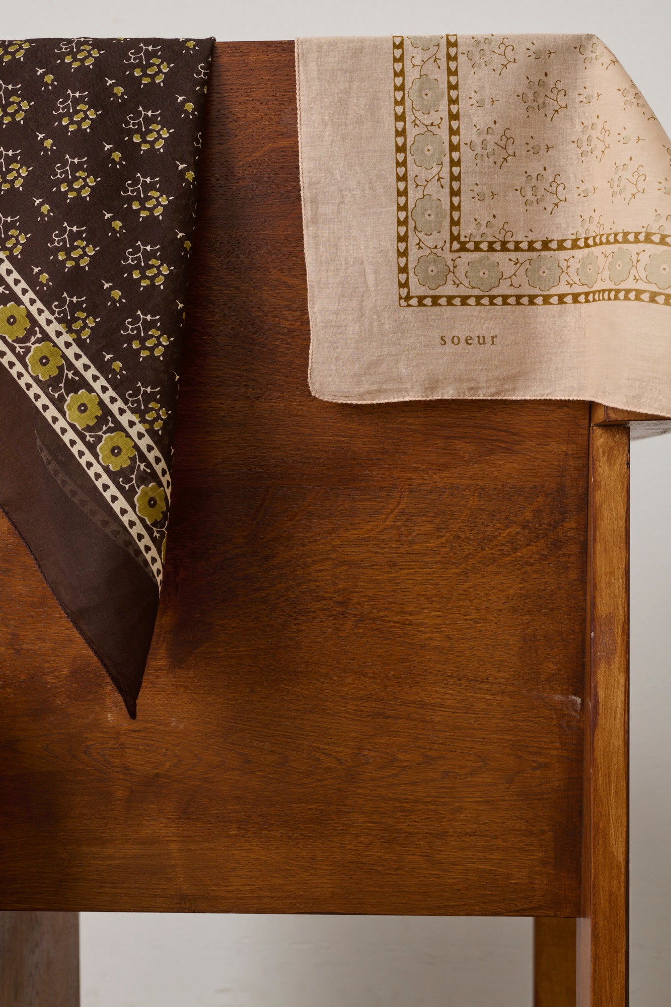 Foulard Classique Coton - Rose Blush/Beige - Coton - Femme