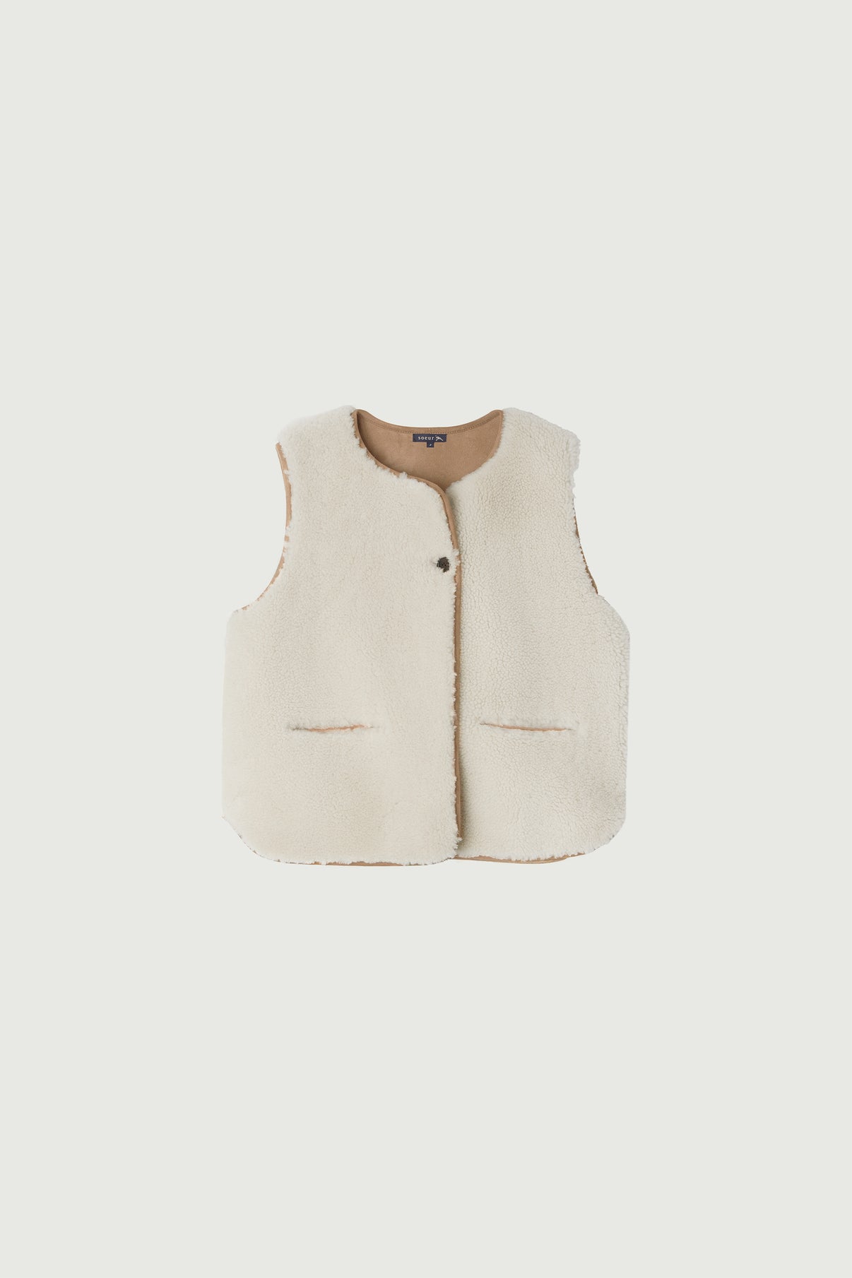 Veste Boulogne - Beige/Crème - Cuir - Femme vue 6