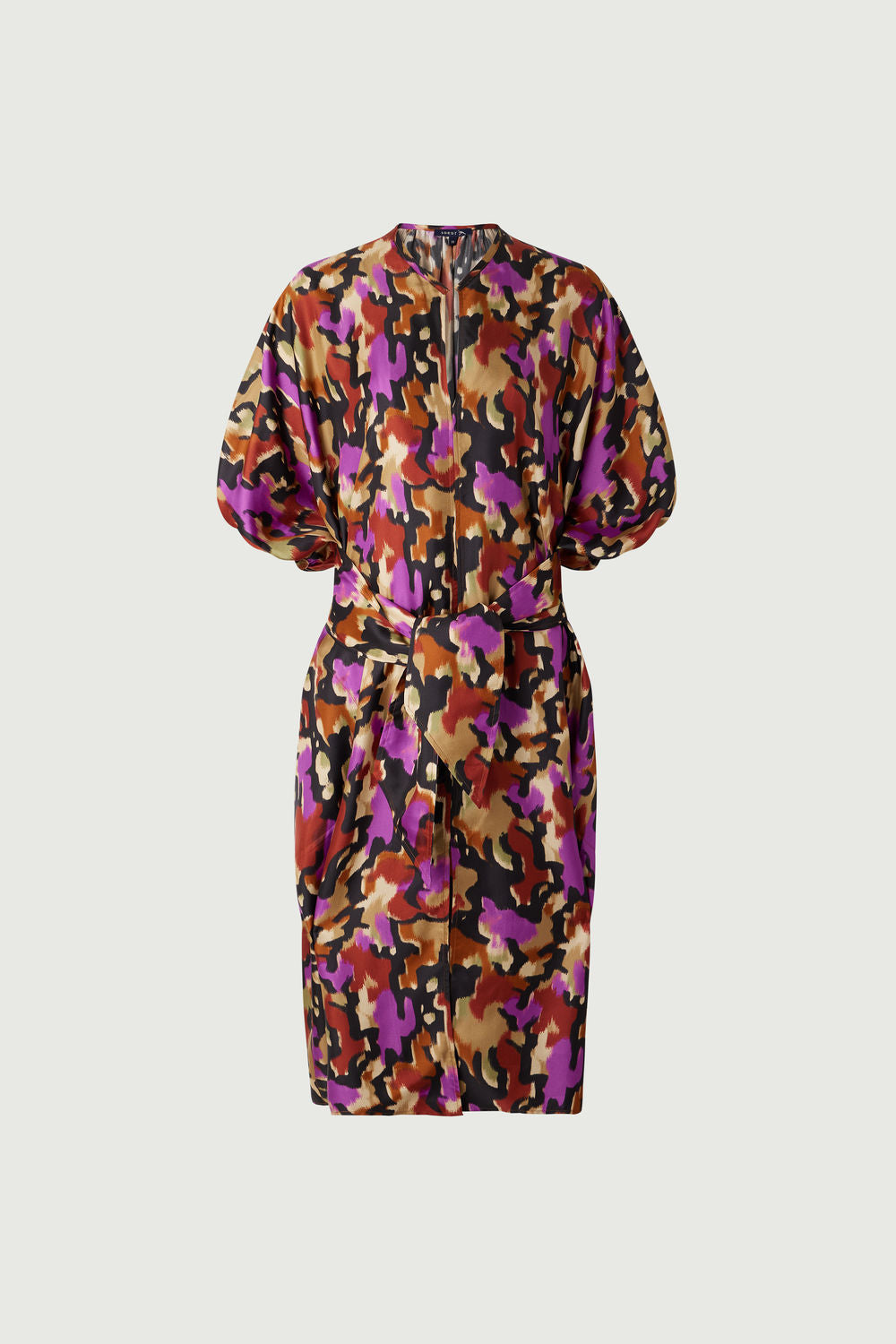 Robe Alger - Noisette/Fuchsia - Soie - Femme